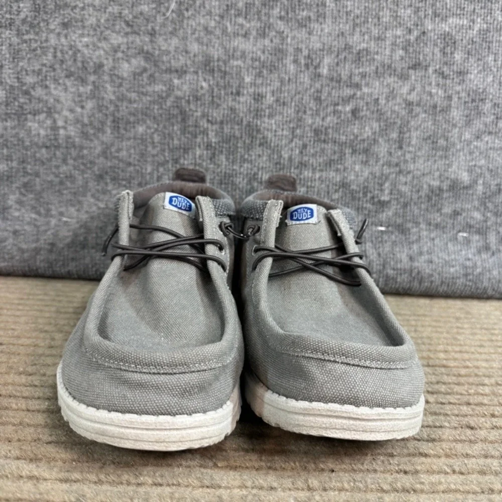 Hey Dude Scott Grey Canvas Mid Top Chukka Boots Mens 11 Slip On Shoes